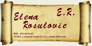 Elena Rošulović vizit kartica